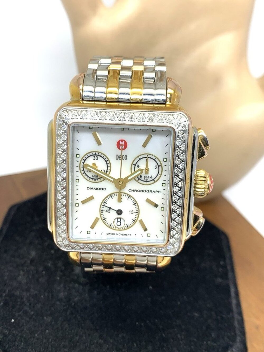 Michele Womens Watch MW06A01C5025 Swiss Quartz Mother of Pearl Dial Diamond 33mm